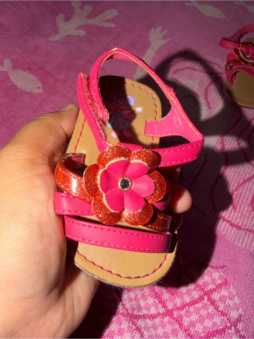 Sesame Street Pink Toddler Flower Sandals